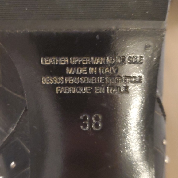 Black Italian leather snake skin booties - Picture 4 of 6